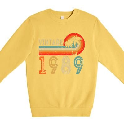 34 Year Old Gift Vintage 1989 Made In 1989 34th Birthday Premium Crewneck Sweatshirt