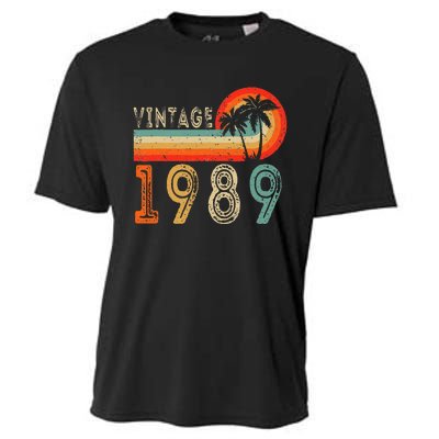 34 Year Old Gift Vintage 1989 Made In 1989 34th Birthday Cooling Performance Crew T-Shirt