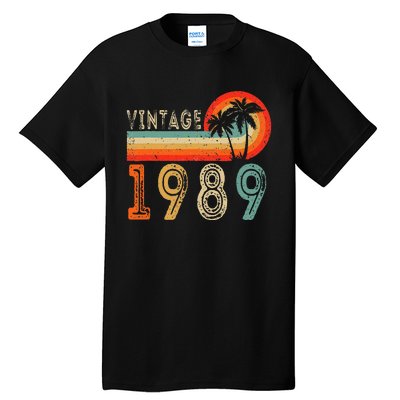 34 Year Old Gift Vintage 1989 Made In 1989 34th Birthday Tall T-Shirt