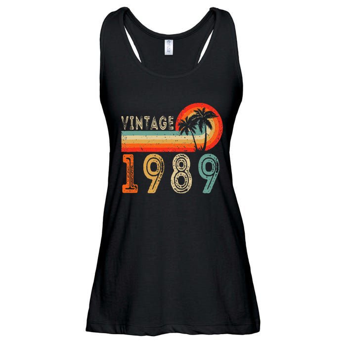 34 Year Old Gift Vintage 1989 Made In 1989 34th Birthday Ladies Essential Flowy Tank