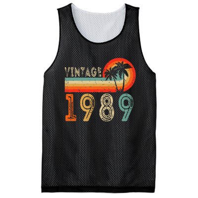 34 Year Old Gift Vintage 1989 Made In 1989 34th Birthday Mesh Reversible Basketball Jersey Tank