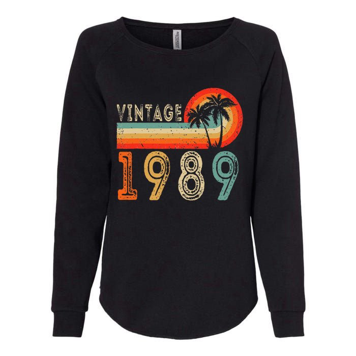 34 Year Old Gift Vintage 1989 Made In 1989 34th Birthday Womens California Wash Sweatshirt