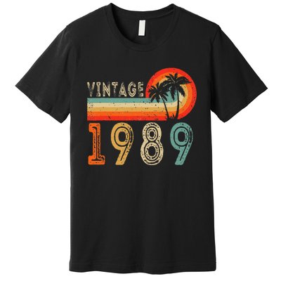 34 Year Old Gift Vintage 1989 Made In 1989 34th Birthday Premium T-Shirt