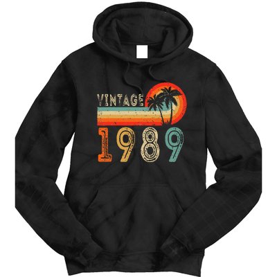 34 Year Old Gift Vintage 1989 Made In 1989 34th Birthday Tie Dye Hoodie