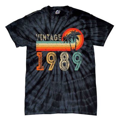 34 Year Old Gift Vintage 1989 Made In 1989 34th Birthday Tie-Dye T-Shirt