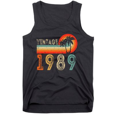 34 Year Old Gift Vintage 1989 Made In 1989 34th Birthday Tank Top