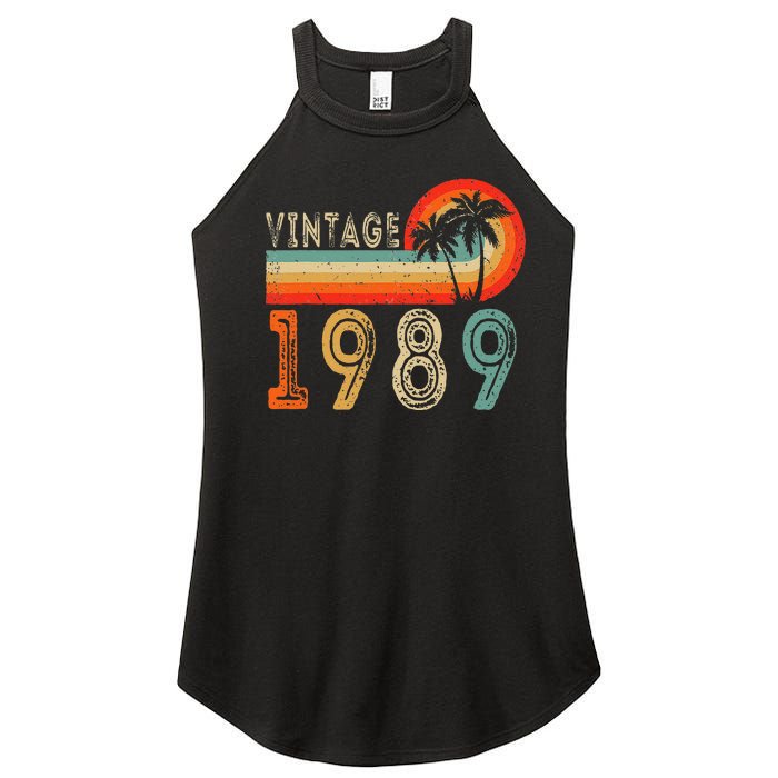 34 Year Old Gift Vintage 1989 Made In 1989 34th Birthday Women's Perfect Tri Rocker Tank