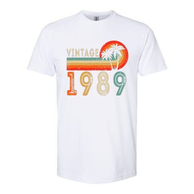 34 Year Old Gift Vintage 1989 Made In 1989 34th Birthday Softstyle CVC T-Shirt