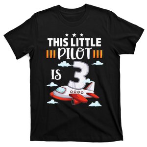 3 year old Airplane Pilot 3rd Birthday Aircraft T-Shirt