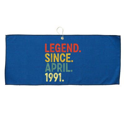 32 Year Old Legend Since April 1991 32nd Birthday Large Microfiber Waffle Golf Towel