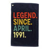 32 Year Old Legend Since April 1991 32nd Birthday Platinum Collection Golf Towel