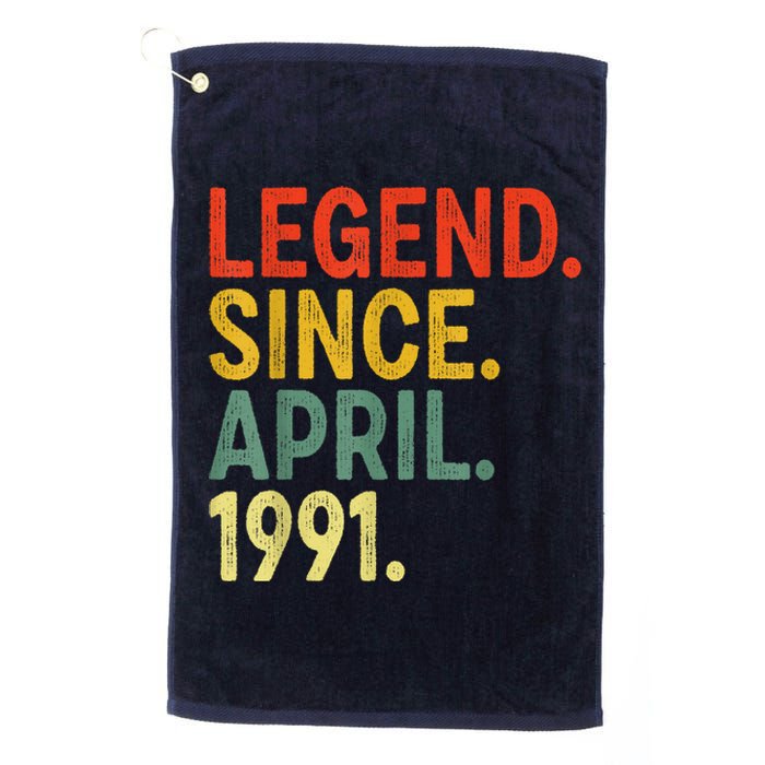 32 Year Old Legend Since April 1991 32nd Birthday Platinum Collection Golf Towel