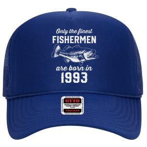 30 Year Old Fisherman Fishing 1993 30th Birthday High Crown Mesh Back Trucker Hat