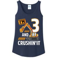 3 Year Old Vehicles Construction Excavator Birthday 3rd Ladies Essential Tank