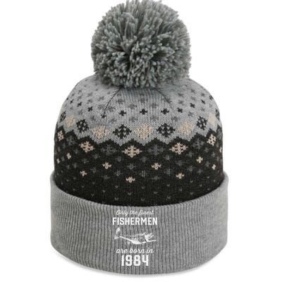 39 Year Old Fisherman Fishing 1984 39th Birthday The Baniff Cuffed Pom Beanie