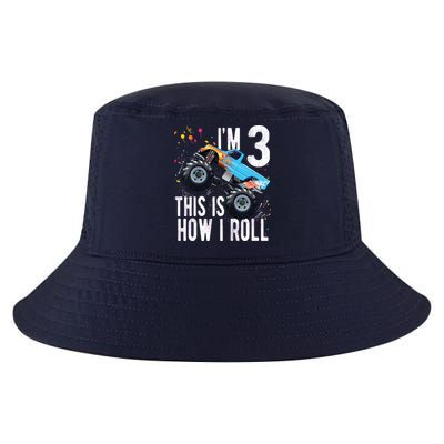 3 Year Old Shirt 3rd Birthday Boy Monster Truck Car Cool Comfort Performance Bucket Hat