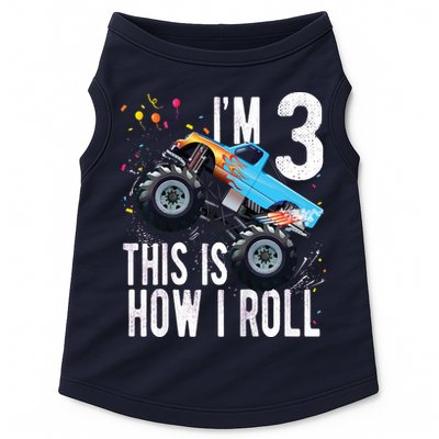3 Year Old Shirt 3rd Birthday Boy Monster Truck Car Doggie Tank