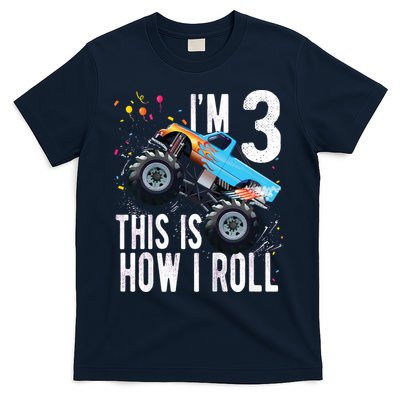 3 Year Old Shirt 3rd Birthday Boy Monster Truck Car T-Shirt