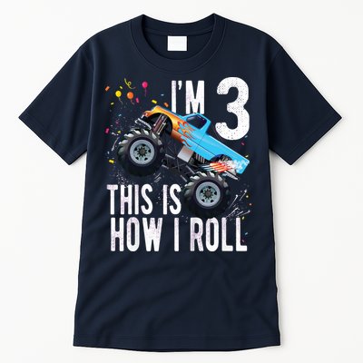 3 Year Old Shirt 3rd Birthday Boy Monster Truck Car Tall T-Shirt