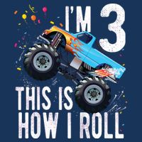 3 Year Old Shirt 3rd Birthday Boy Monster Truck Car Tall T-Shirt