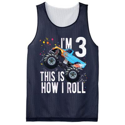3 Year Old Shirt 3rd Birthday Boy Monster Truck Car Mesh Reversible Basketball Jersey Tank