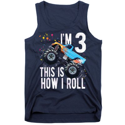 3 Year Old Shirt 3rd Birthday Boy Monster Truck Car Tank Top