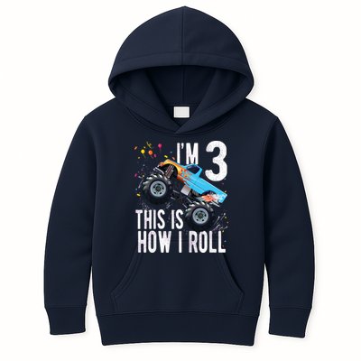 3 Year Old Shirt 3rd Birthday Boy Monster Truck Car Kids Hoodie