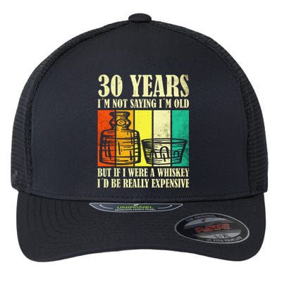 30 Year Old Vintage Bourbon Vintage Whiskey 30th Birthday Flexfit Unipanel Trucker Cap