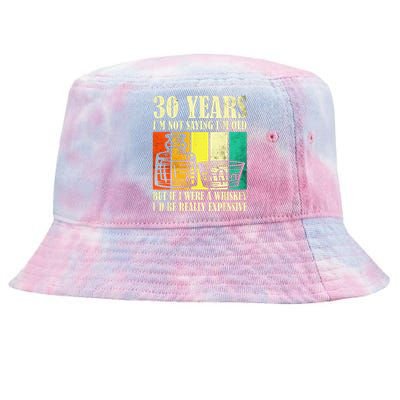 30 Year Old Vintage Bourbon Vintage Whiskey 30th Birthday Tie-Dyed Bucket Hat