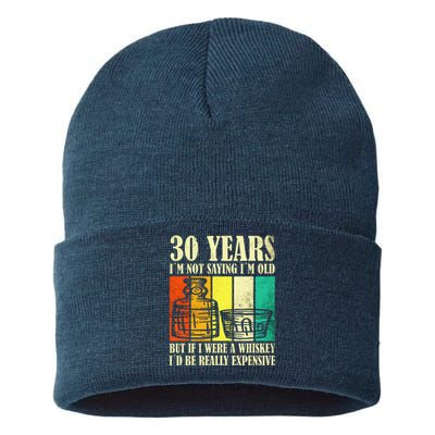 30 Year Old Vintage Bourbon Vintage Whiskey 30th Birthday Sustainable Knit Beanie