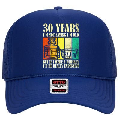 30 Year Old Vintage Bourbon Vintage Whiskey 30th Birthday High Crown Mesh Back Trucker Hat