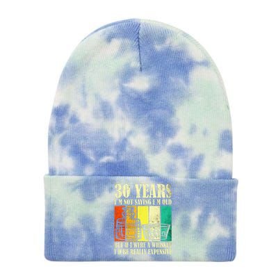 30 Year Old Vintage Bourbon Vintage Whiskey 30th Birthday Tie Dye 12in Knit Beanie