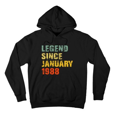 35 Year Old 35th Birthday Gifts Legend Since January 1988 Hoodie