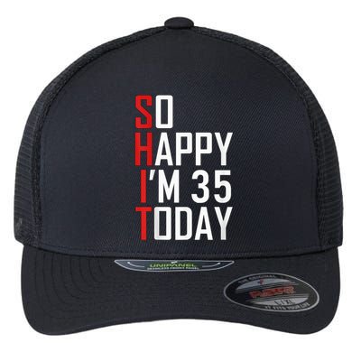 35 Year Old Bday Born In 1986 Funny 35th Birthday Present Gift Flexfit Unipanel Trucker Cap