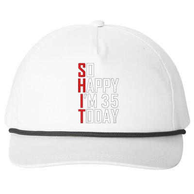 35 Year Old Bday Born In 1986 Funny 35th Birthday Present Gift Snapback Five-Panel Rope Hat