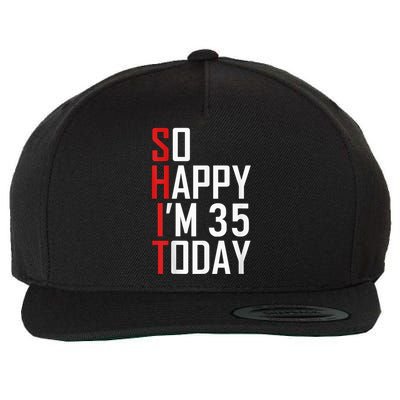 35 Year Old Bday Born In 1986 Funny 35th Birthday Present Gift Wool Snapback Cap