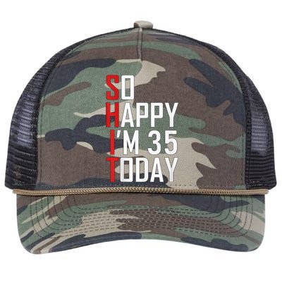 35 Year Old Bday Born In 1986 Funny 35th Birthday Present Gift Retro Rope Trucker Hat Cap