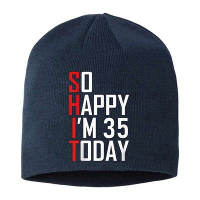 35 Year Old Bday Born In 1986 Funny 35th Birthday Present Gift Sustainable Beanie