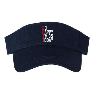 35 Year Old Bday Born In 1986 Funny 35th Birthday Present Gift Valucap Bio-Washed Visor