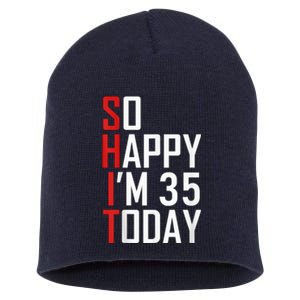 35 Year Old Bday Born In 1986 Funny 35th Birthday Present Gift Short Acrylic Beanie