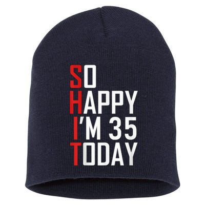 35 Year Old Bday Born In 1986 Funny 35th Birthday Present Gift Short Acrylic Beanie