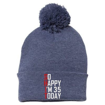 35 Year Old Bday Born In 1986 Funny 35th Birthday Present Gift Pom Pom 12in Knit Beanie