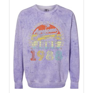 35 Year Old Awesome Since June 1988 35th Birthday Colorblast Crewneck Sweatshirt