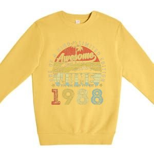 35 Year Old Awesome Since June 1988 35th Birthday Premium Crewneck Sweatshirt