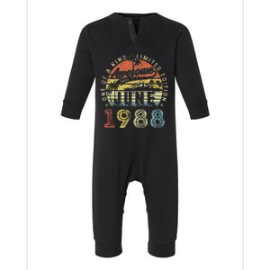 35 Year Old Awesome Since June 1988 35th Birthday Infant Fleece One Piece