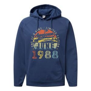 35 Year Old Awesome Since June 1988 35th Birthday Performance Fleece Hoodie