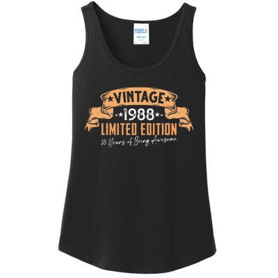 35 Years Old Retro Vintage 1988 Women 35th Birthday Ladies Essential Tank