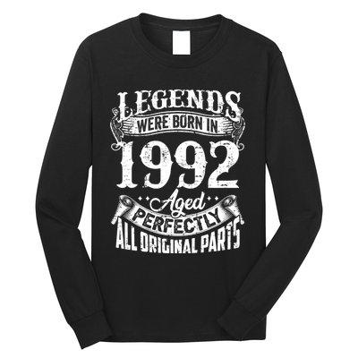 32 Years Old Vintage Legends Born In 1992 32nd Birthday Long Sleeve Shirt