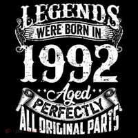 32 Years Old Vintage Legends Born In 1992 32nd Birthday Tall T-Shirt