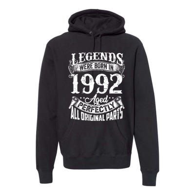 32 Years Old Vintage Legends Born In 1992 32nd Birthday Premium Hoodie